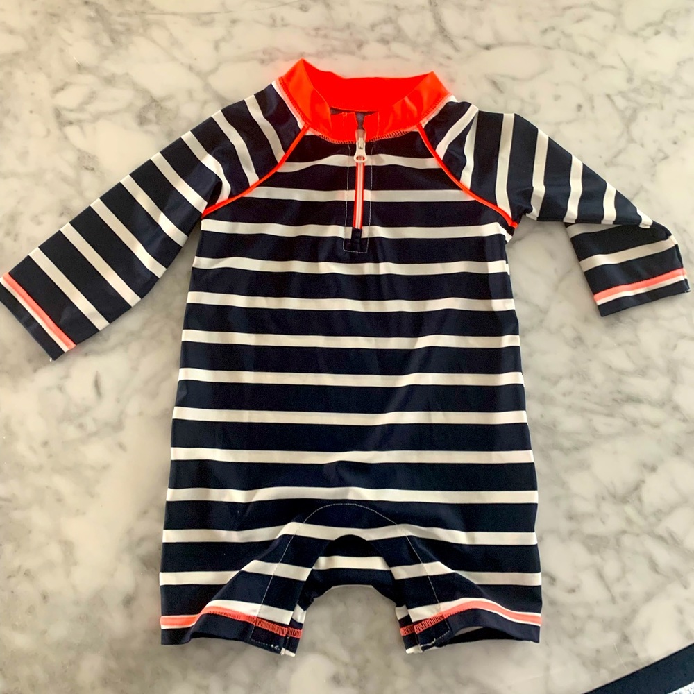 Striped baby boy swim suit